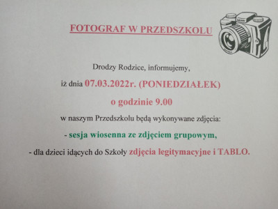 grafika do wpisu: Fotograf w przedszkolu